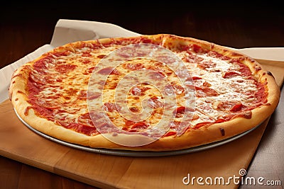 classic pizza crust, topped with flavorful tomato sauce and mozzarella cheese Stock Photo