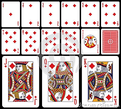 Classic Playing Cards - Diams Vector Illustration