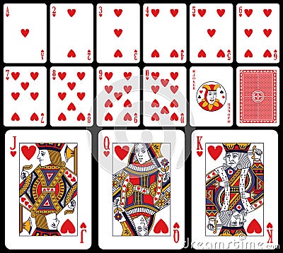 Classic Playing Cards - Hearts Vector Illustration