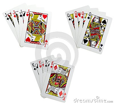 Classic playing cards - quads Stock Photo