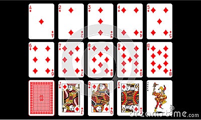 Playing Cards Diams vector. Vector Illustration