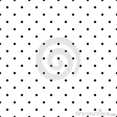 Black and White Polka Dots Seamless Pattern Vector Illustration
