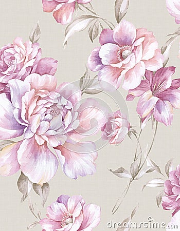 Classic Popular Flower Seamless pattern background Stock Photo
