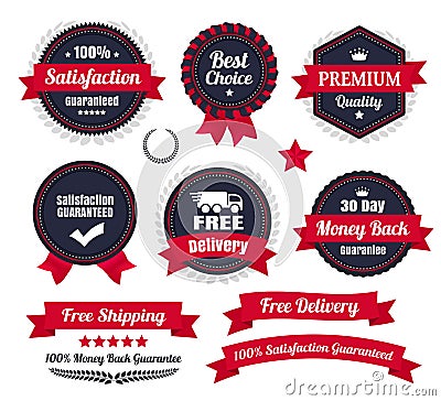 Classic Premium Quality Ecommerce Badges Stock Photo