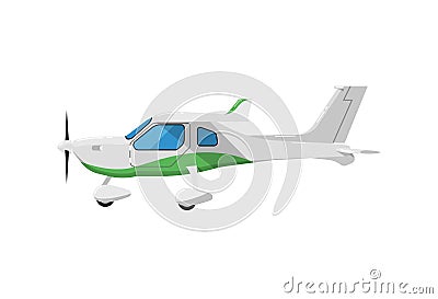 Classic propeller airplane isolated icon Vector Illustration