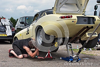 Classic racing car at Croft Circuit Editorial Stock Photo