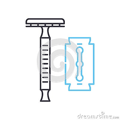 classic razor line icon, outline symbol, vector illustration, concept sign Vector Illustration