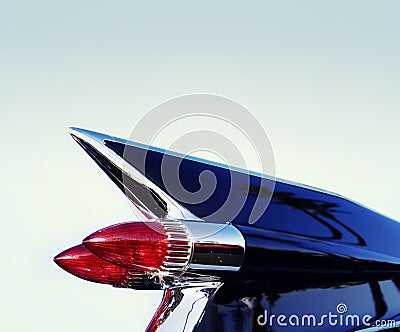 Classic retro 50's chrome car tail fin Stock Photo