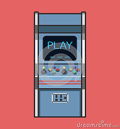 Classic Retro Arcade Game Machine. Vector Illustration