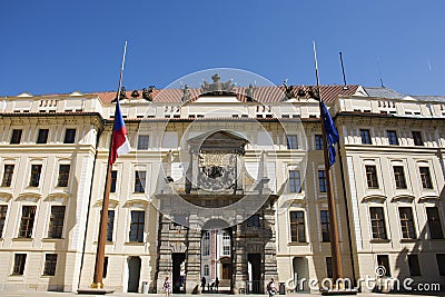 Classic retro building for visit and travel at Prague castle, Czech Republic Editorial Stock Photo