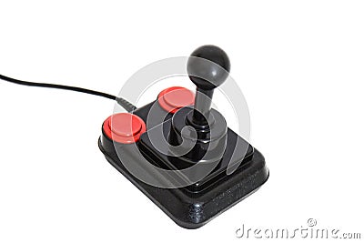 Classic Retro Joystick Competition Pro from the Eighties on white. It was very popular with Commodore Amiga and C64 Gaming Editorial Stock Photo