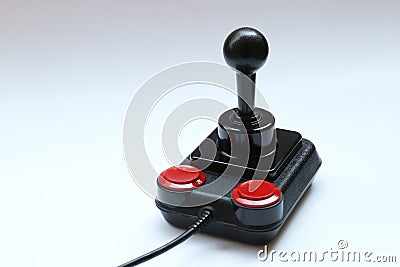 Classic Retro Joystick from the Eighties on white Stock Photo