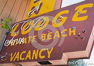 Classic retro highway motel sign Stock Photo