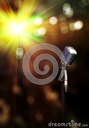 Classic retro microphone Stock Photo