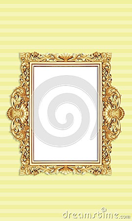 Classic Retro Old Gold Photo or Painting Frame in Various Isolated Background 73 Stock Photo