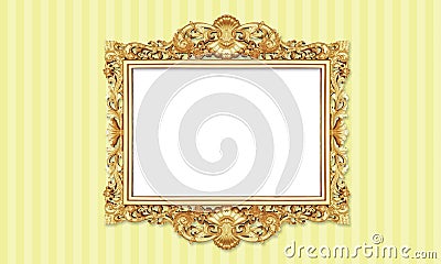 Classic Retro Old Gold Photo or Painting Frame in Various Isolated Background 71 Stock Photo