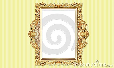 Classic Retro Old Gold Photo or Painting Frame in Various Isolated Background 72 Stock Photo