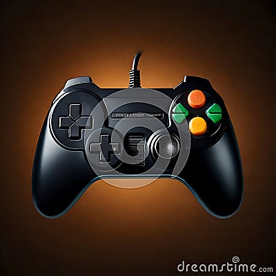 Classic retro vintage game controller - ai generated image Stock Photo