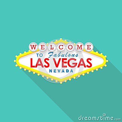 Classic retro Welcome to Las Vegas sign Vector Illustration