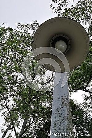 The classic road lamp at the park. Nature and environmental concept Stock Photo