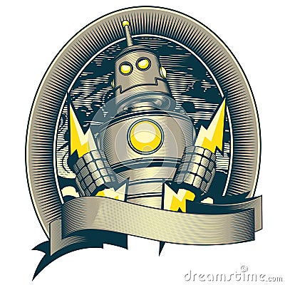 Classic Robot Vector Illustration