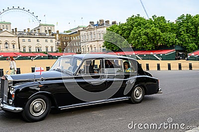 Classic Rolls Royce Passes Horse Guards Parade Editorial Stock Photo