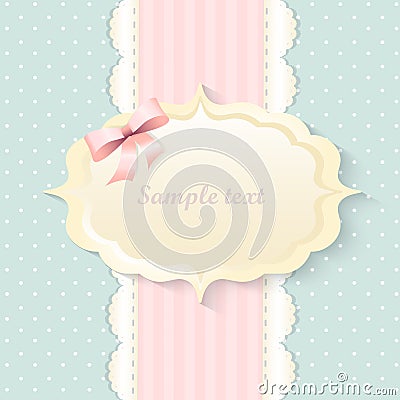 Classic romantic invitation design. vector. pink Vector Illustration