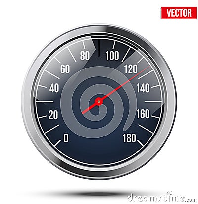 Classic round scale Speedometer. Vector Vector Illustration