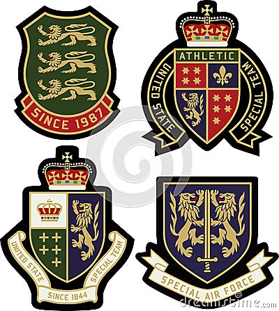 Classic royal emblem badge Vector Illustration