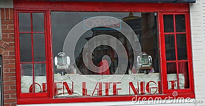 Classic San Francisco diner window Stock Photo