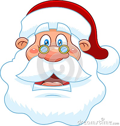 Classic Santa Claus Face Portrait Cartoon Character Is Surprised Vector Illustration