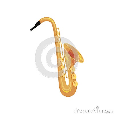 Classic saxophone. Wind instrument. Vector illustration on white background. Vector Illustration