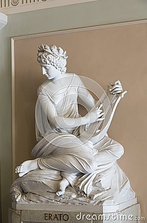 Classic sculpture of muse Erato Stock Photo