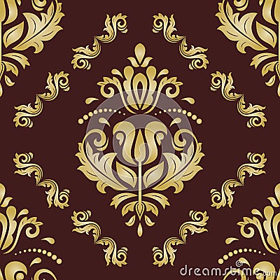 Classic Seamless Fine Pattern With Arabesques Stock Photo