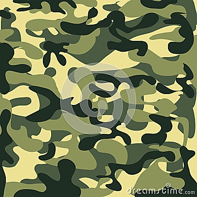 Classic Seamless Military Camouflage Pattern Vector Illustration