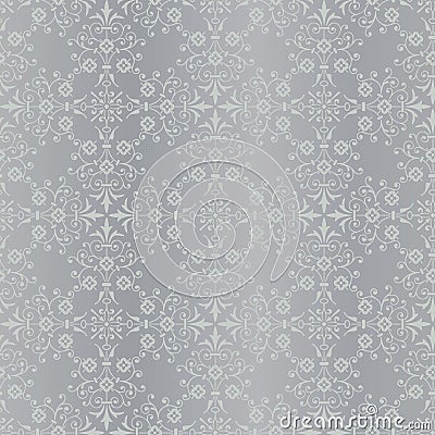 Classic seamless silver bacground pattern Vector Illustration