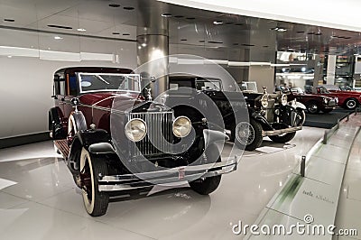 Classic sedans exposed in the Cars Collection of H.S.H. the Prince of Monaco Editorial Stock Photo