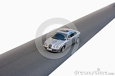 Classic silver brit luxury car Stock Photo