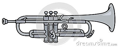 Classic silver trumpet Vector Illustration