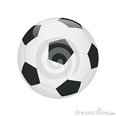 Classic soccer ball isolated on white background. Soccer ball icon. Flat 3d vector illustration Vector Illustration