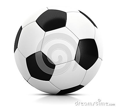 Classic soccer ball in studio with white background 3D illustration Cartoon Illustration