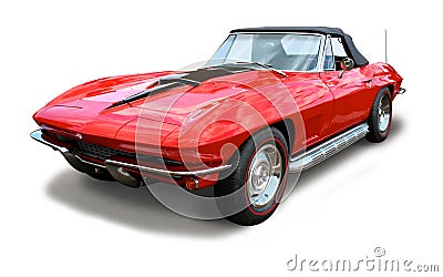 Classic Sports Car Corvette- isolated Stock Photo