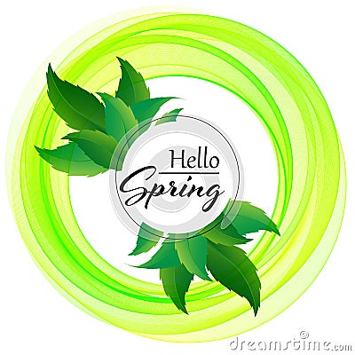 Classic spring universal poster template. Colorful fresh green design Vector Illustration