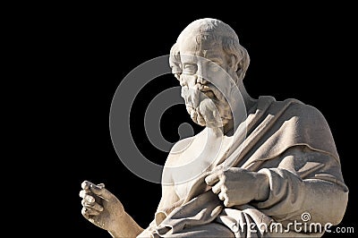 Classic statue of Plato from side close up Stock Photo