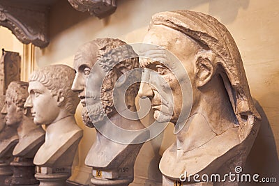 Classic statues perspective in Vatican Museum, Vatican City, Rome Editorial Stock Photo