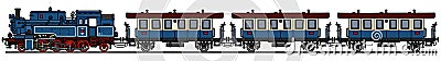 Classic steam train Vector Illustration