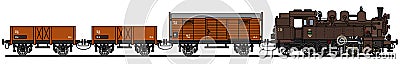 Classic steam train Vector Illustration