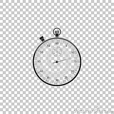 Classic stopwatch icon isolated on transparent background. Timer icon. Chronometer sign Vector Illustration