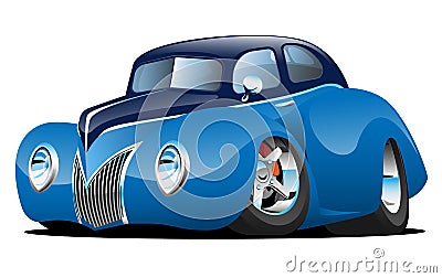 Classic Street Rod Coupe Custom Car Cartoon Vector Illustration Vector Illustration