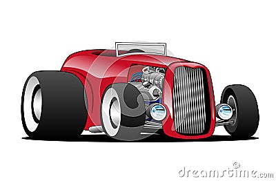 Classic Street Rod Hi Boy Roadster Illustration Vector Illustration